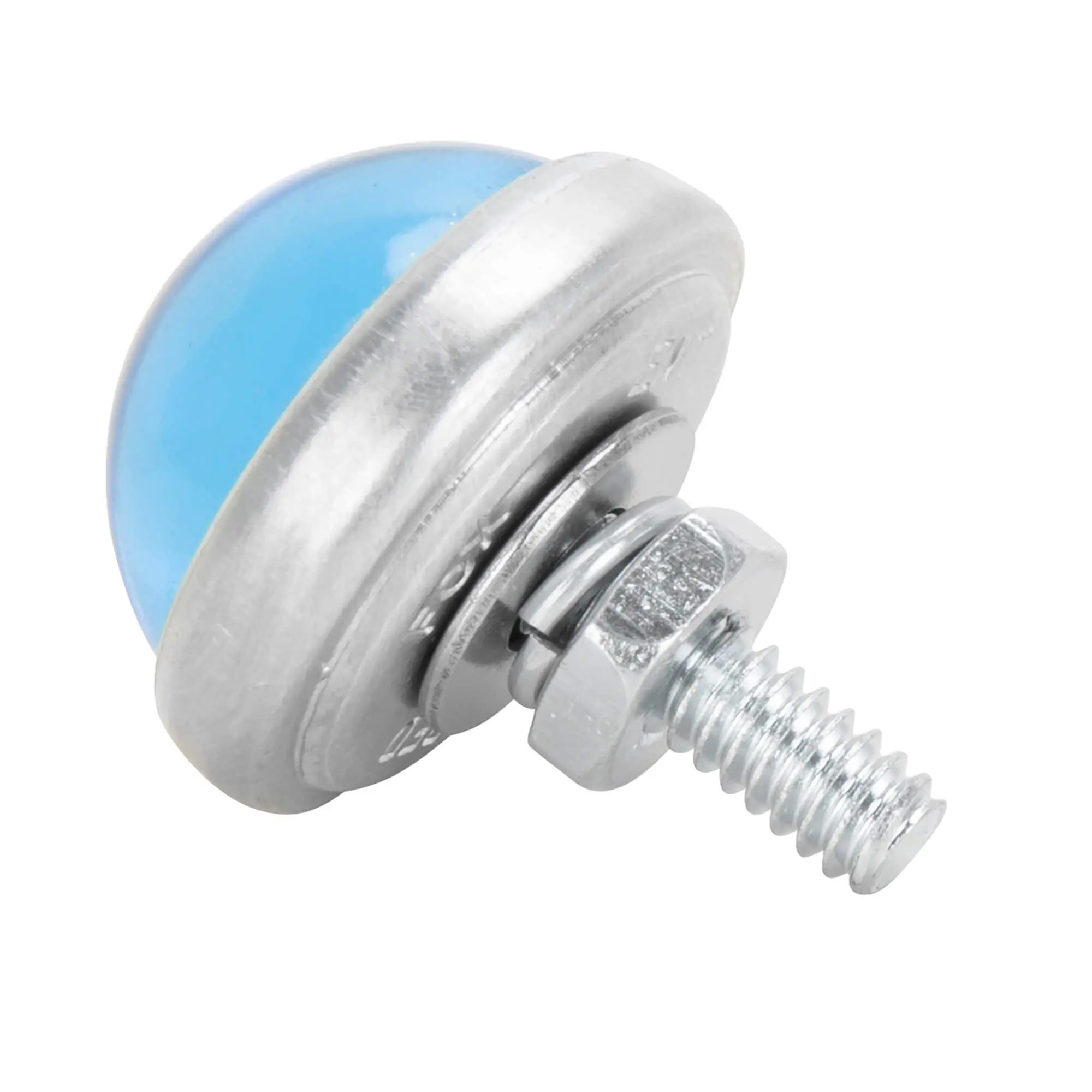 Red Fox Enterprises Glass License Plate Round Reflector - Light Blue - Image 2