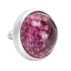 Red Fox Enterprises Glass License Plate Round Reflector - Purple