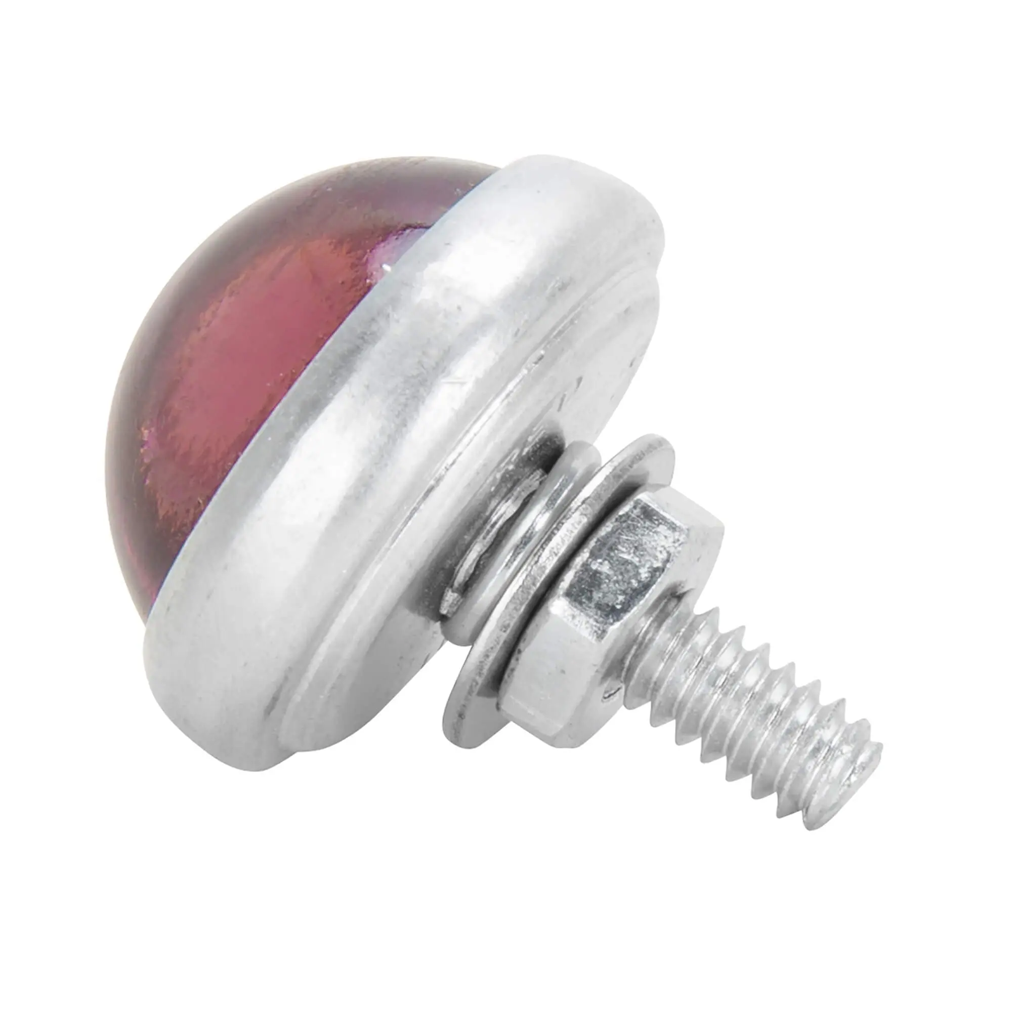 Red Fox Enterprises Glass License Plate Round Reflector - Purple - Image 2