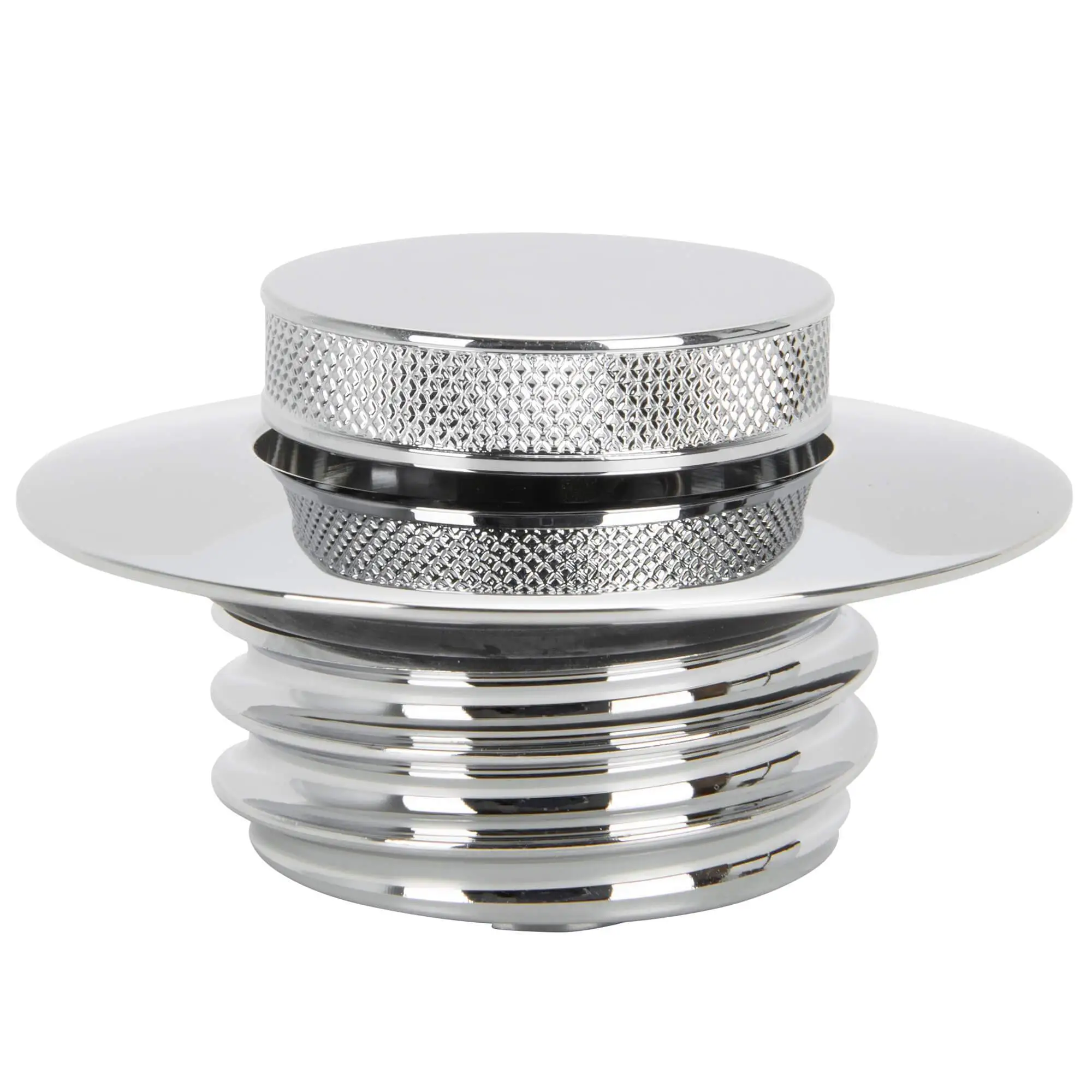 Cycle Standard Pop-Up Gas Cap Large Diameter - Chrome - Vented - For Harley 1996 & Later - Image 2
