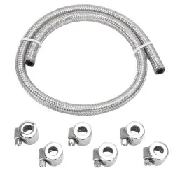 Cycle Standard 5/16 Inch Braided Stainless Fuel Line Kit