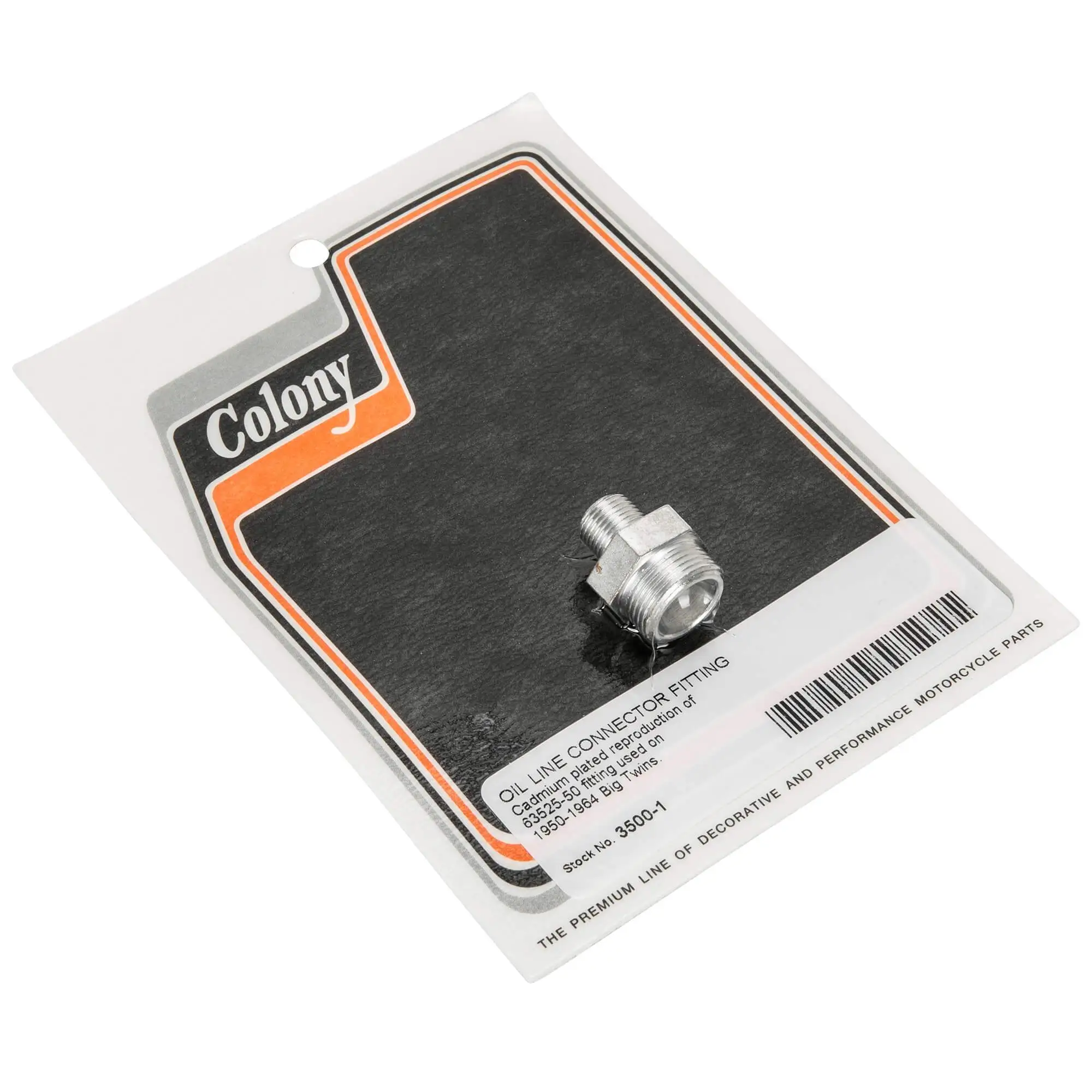 Colony #3500-1 Oil Tank Line Connector Fitting 1950-64 Harley-Davidson Big Twins