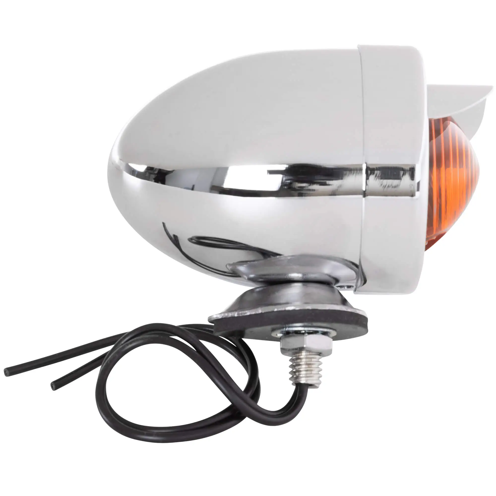 Cycle Standard Bullet Turn Signal With Visor - Chrome - Image 2
