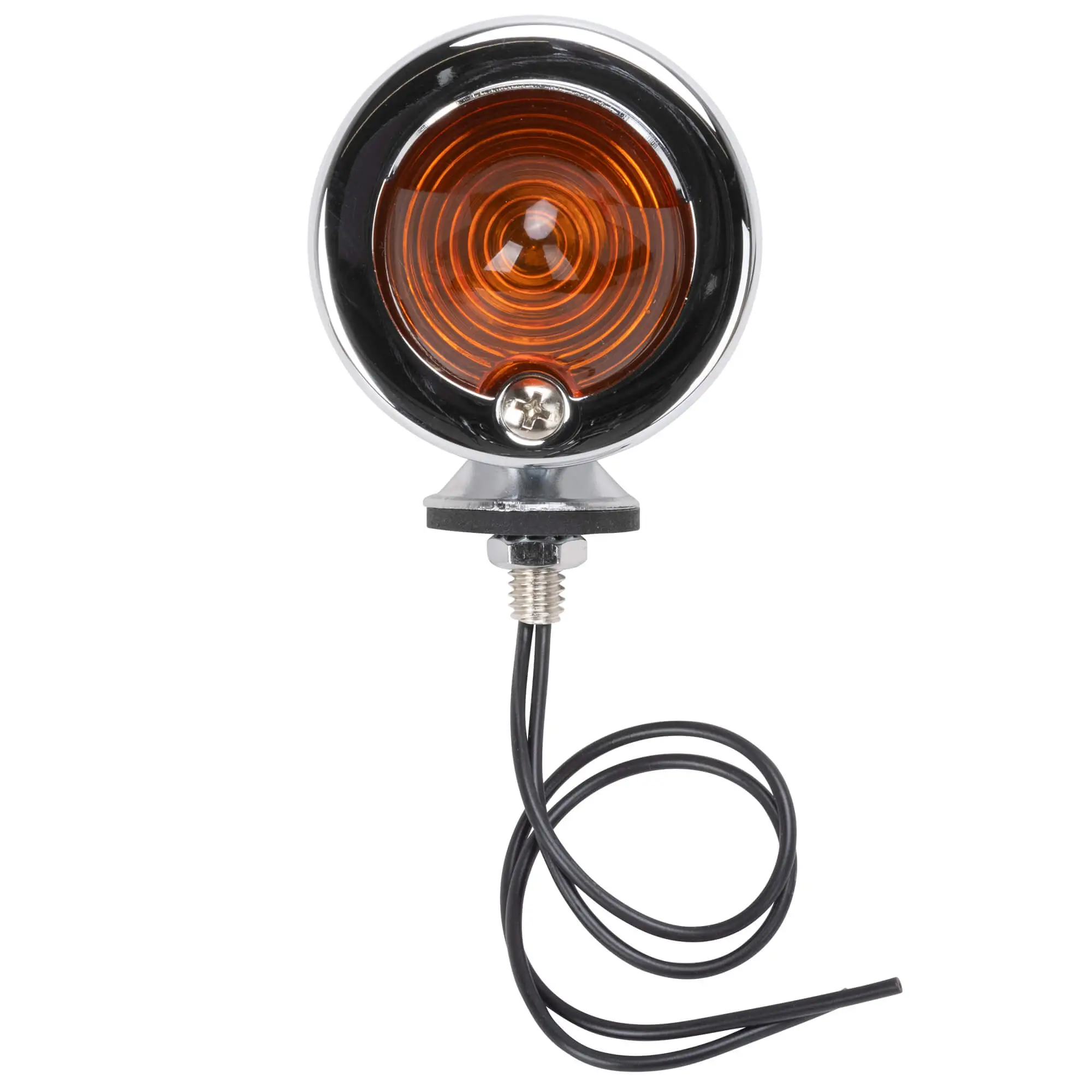 Cycle Standard Bullet Turn Signal With Visor - Chrome - Image 3