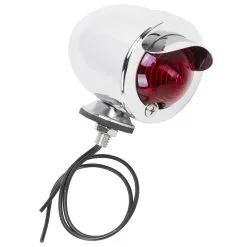 Cycle Standard Bullet Tail Light / Turn Signal With Visor - Chrome