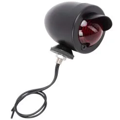 Cycle Standard Bullet Tail Light / Turn Signal With Visor - Black