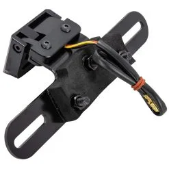 Cycle Standard Ebony LED Tail Light With License Plate Bracket - Clear Lens - Black