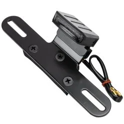 Cycle Standard Ebony LED Tail Light With License Plate Bracket - Smoke Lens - Black