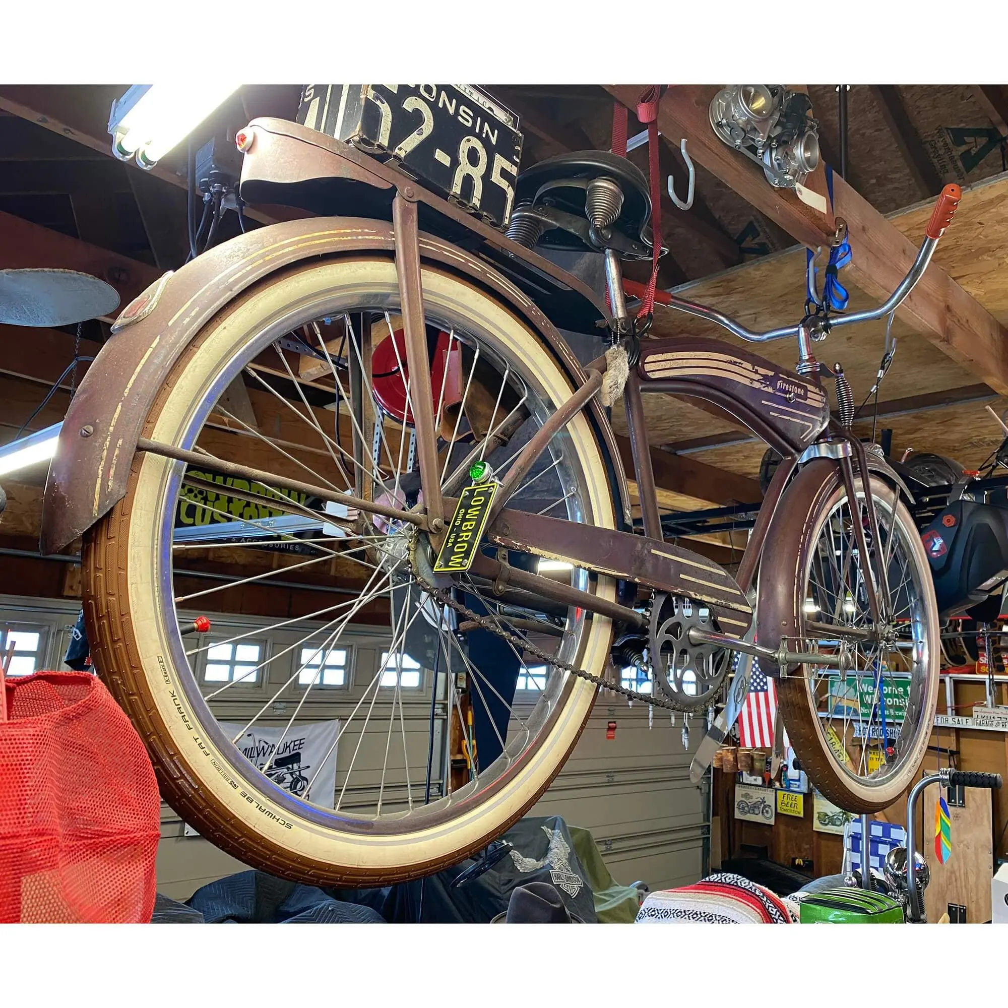 Lowbrow Customs Bicycle / Mini Bike Axle Mount Vertical License Plate Bracket - Image 6