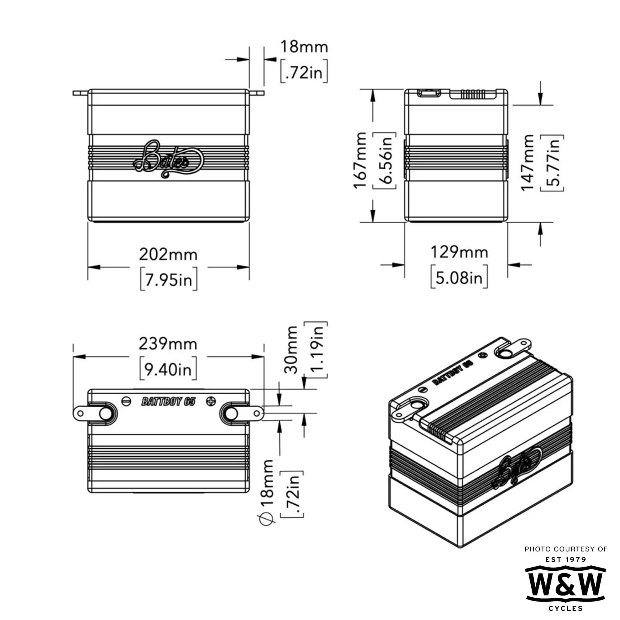 Bates BattBoy 65 Battery Box 1965-84 Harley-Davidson FL FLH And 1967-78 XL - Image 9