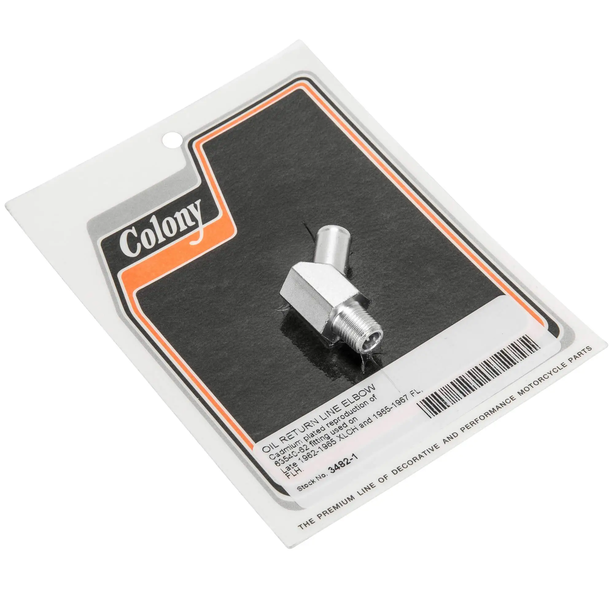 Colony #3482-1 Oil Return Elbow Late 1962-1965 Harley-Davidson XLCH