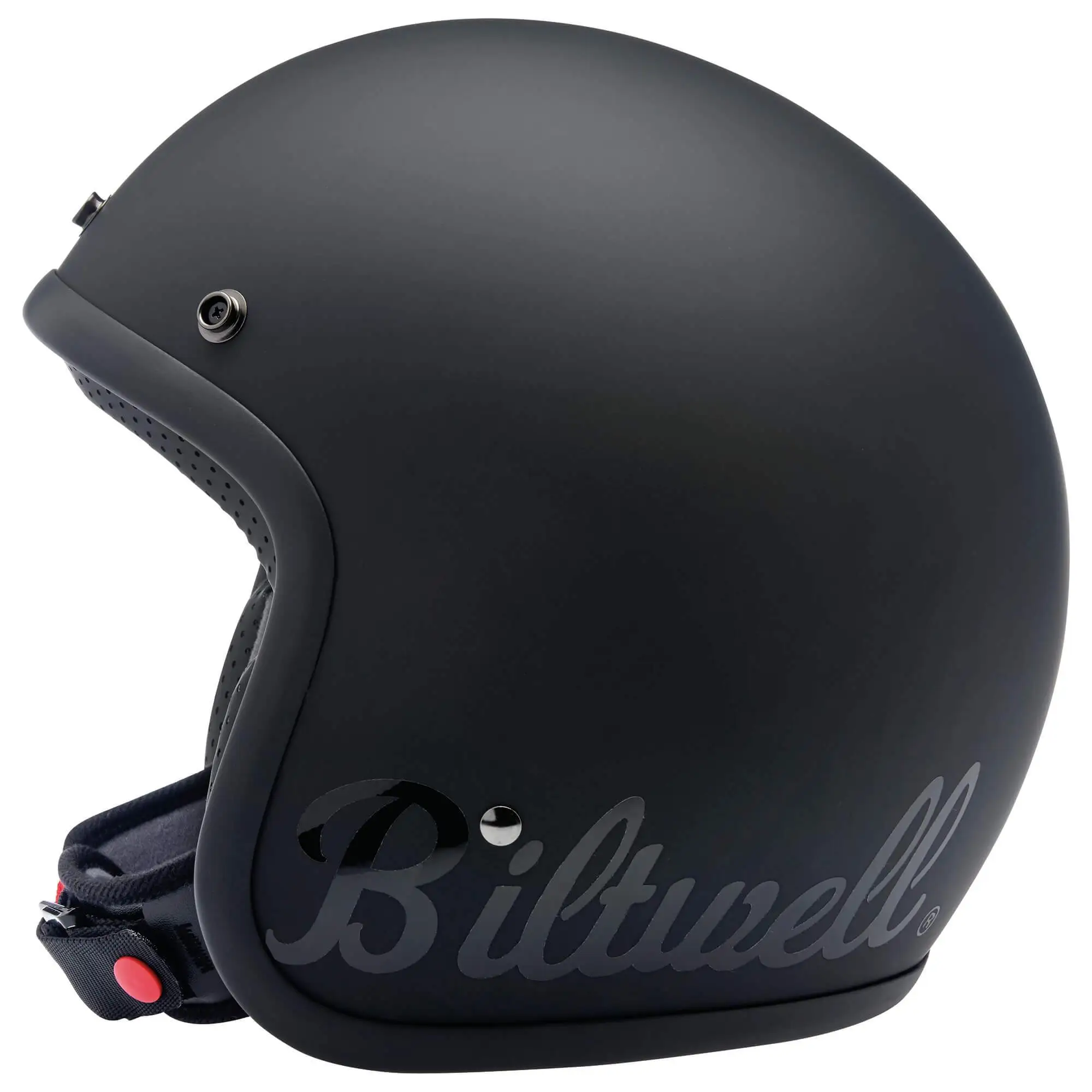 Biltwell Bonanza Helmet DOT Approved Helmet - Flat Black Factory - Image 2