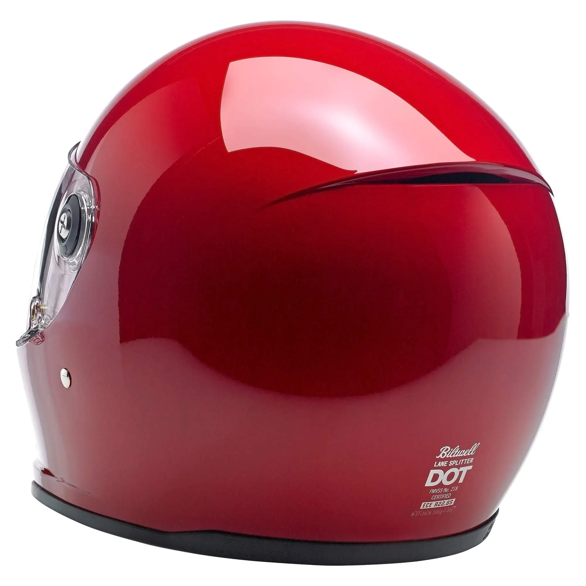 Biltwell Lane Splitter DOT/ECE Approved Full Face Helmet - Gloss Blood Red - Image 8
