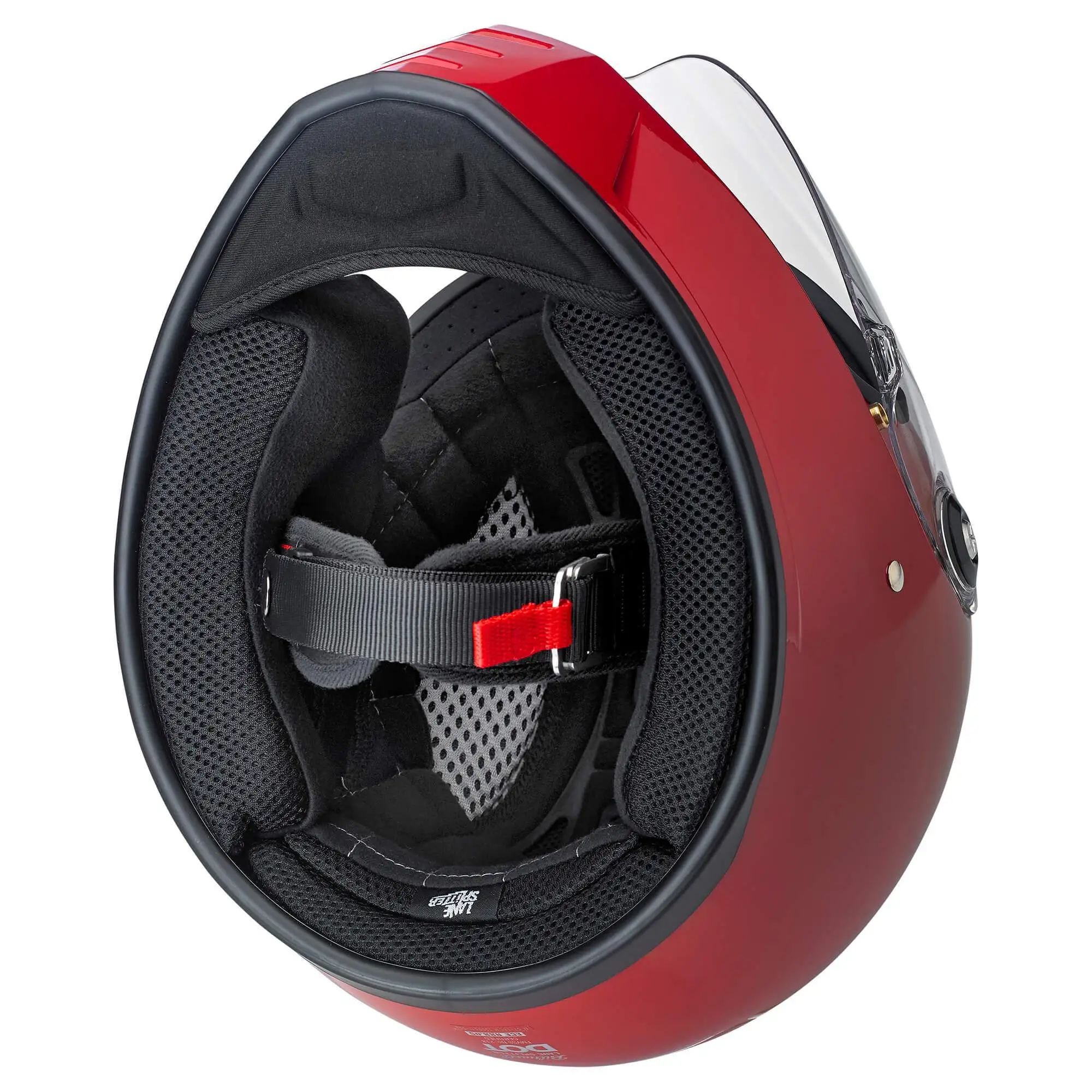 Biltwell Lane Splitter DOT/ECE Approved Full Face Helmet - Gloss Blood Red - Image 9