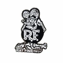 Mooneyes Rat Fink Lapel Pin - Black