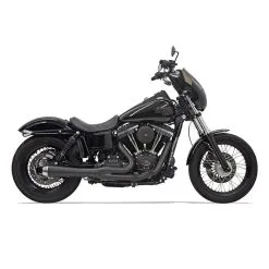 Bassani Xhaust Road Rage Short 2 Into 1 Exhaust System - Black - 2006-2017 Harley-Davidson Dynas