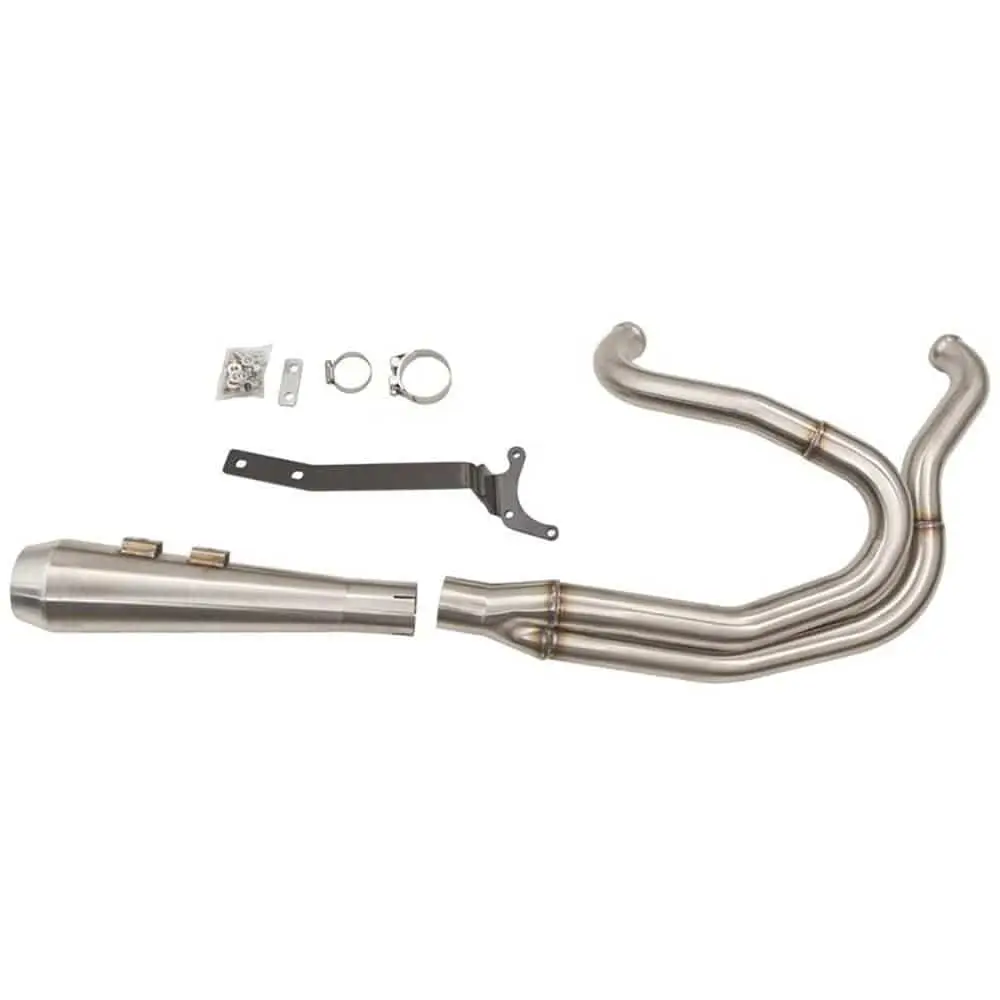 Bassani Xhaust Road Rage Short 2 Into 1 Exhaust System - Stainless - 1984-2000 Harley-Davidson FXR - Image 2