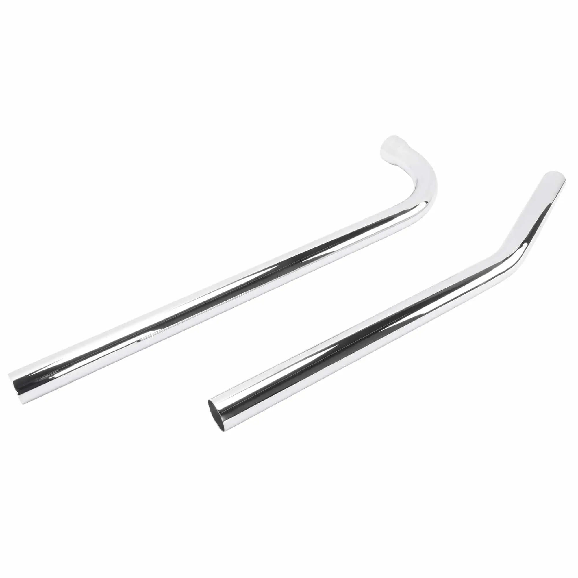 Gasbox Upswept Exhaust Pipe Set 1948-1957 Harley-Davidson Rigid Panhead - Chrome - Image 2