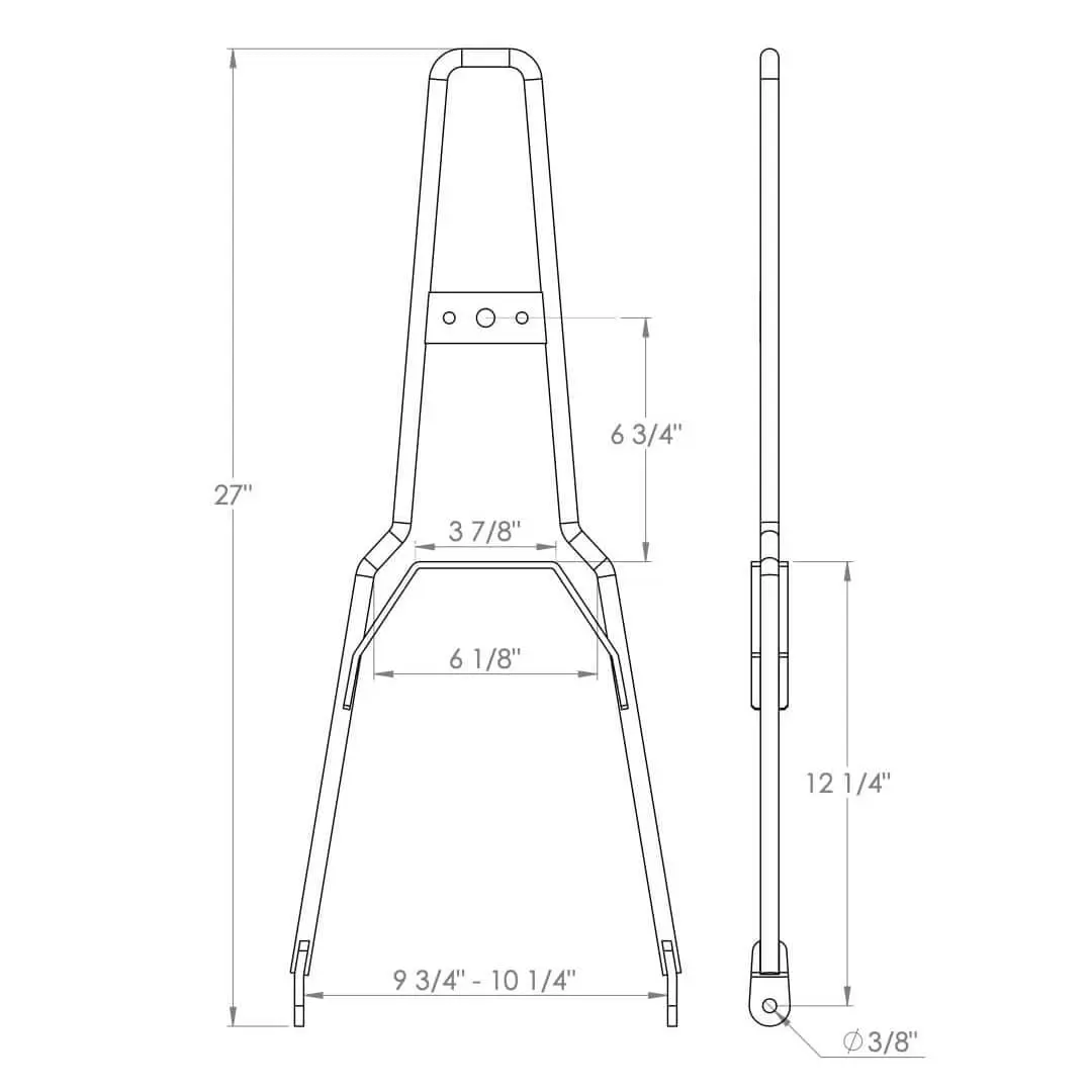 Gasbox Chrome Square Top Sissy Bar - Flat Fender - Box Tail Light - Image 3