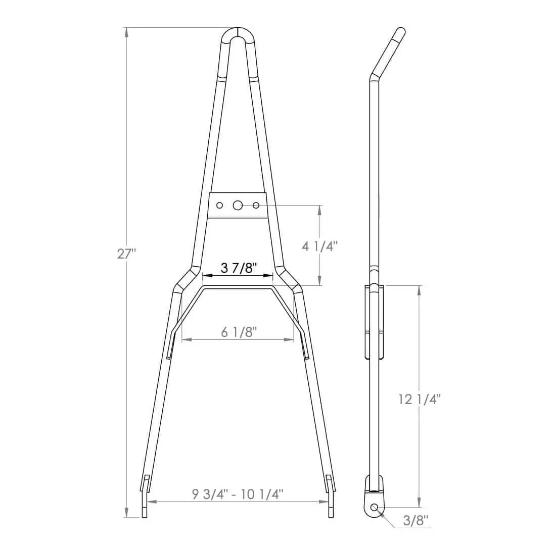 Gasbox Chrome Kick Back Sissy Bar - Flat Fender - Model A Tail Light - Image 3