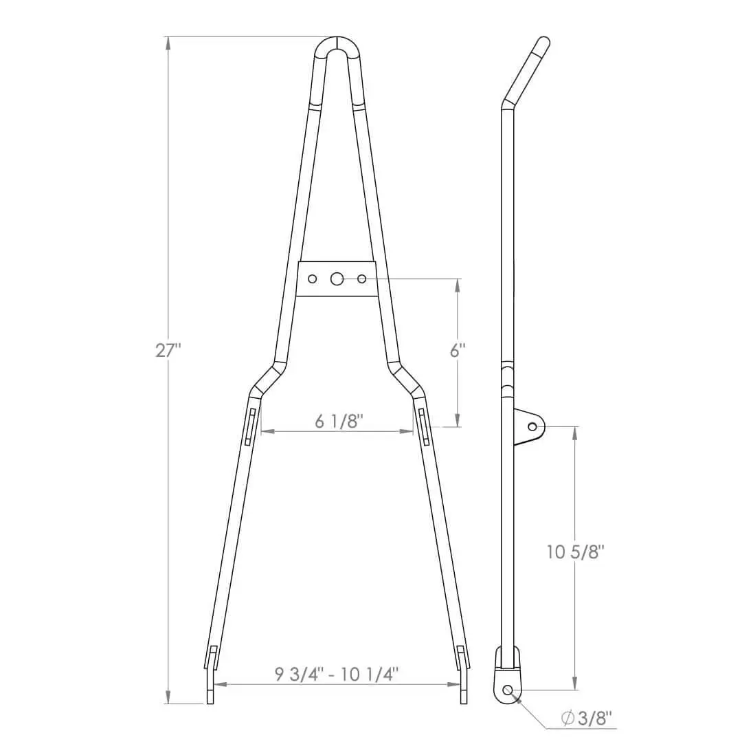 Gasbox Chrome Kick Back Sissy Bar - Round Fender - Model A Tail Light - Image 3