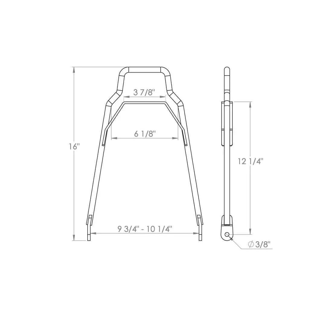 Gasbox Chrome Shorty Grab Bar - Flat Fender - Image 3