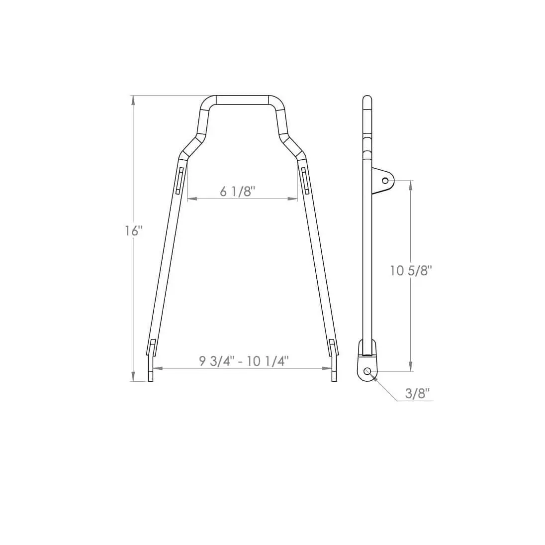 Gasbox Chrome Shorty Grab Bar - Round Fender - Image 5
