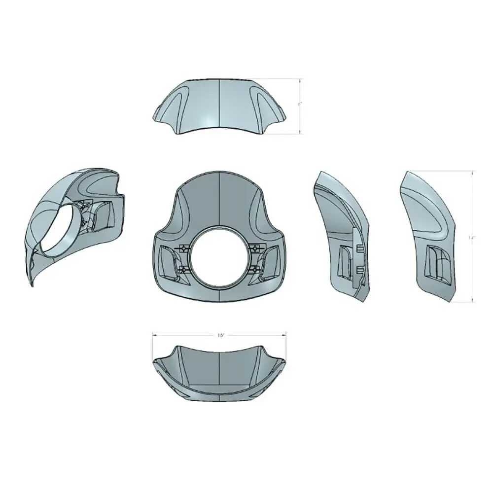 Burly Brand Cafe Sport Fairing - Universal Mount Fits 35-49mm Forks - Image 4
