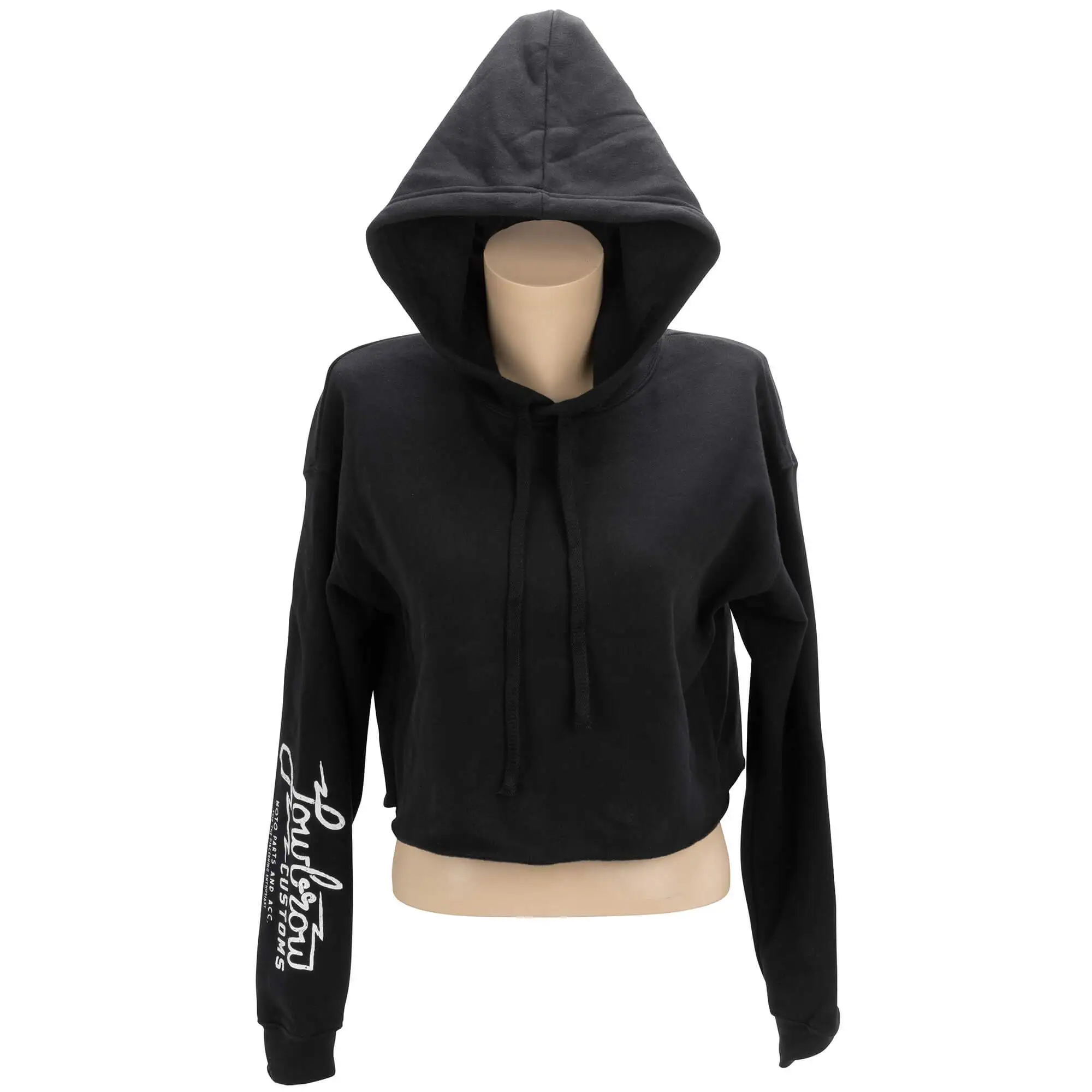 Lowbrow Customs Parts And Accessories Womens Cropped Hooded Sweatshirt - Image 3