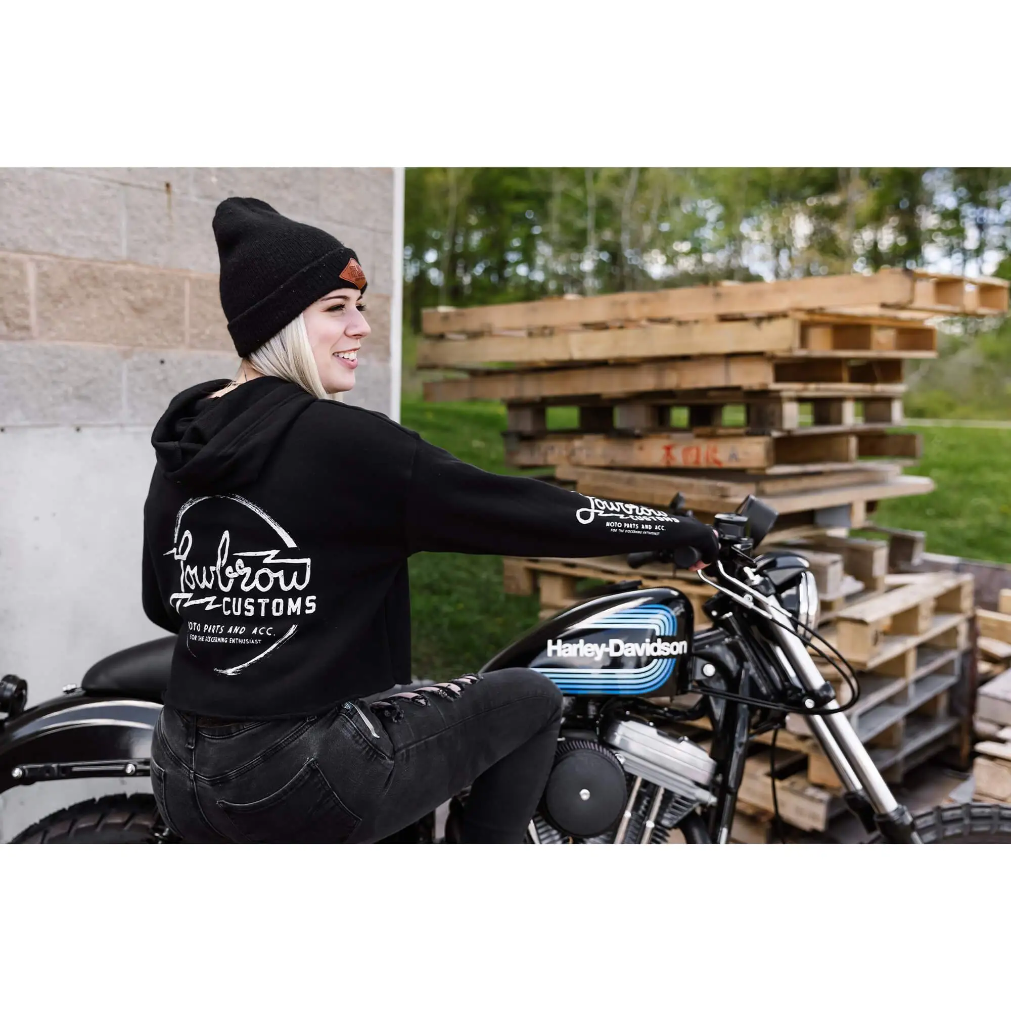 Lowbrow Customs Parts And Accessories Womens Cropped Hooded Sweatshirt - Image 7