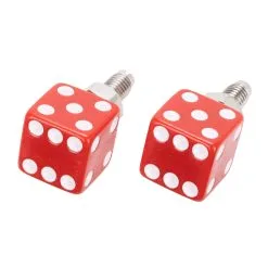 Mooneyes Dice License Plate Bolts - Red