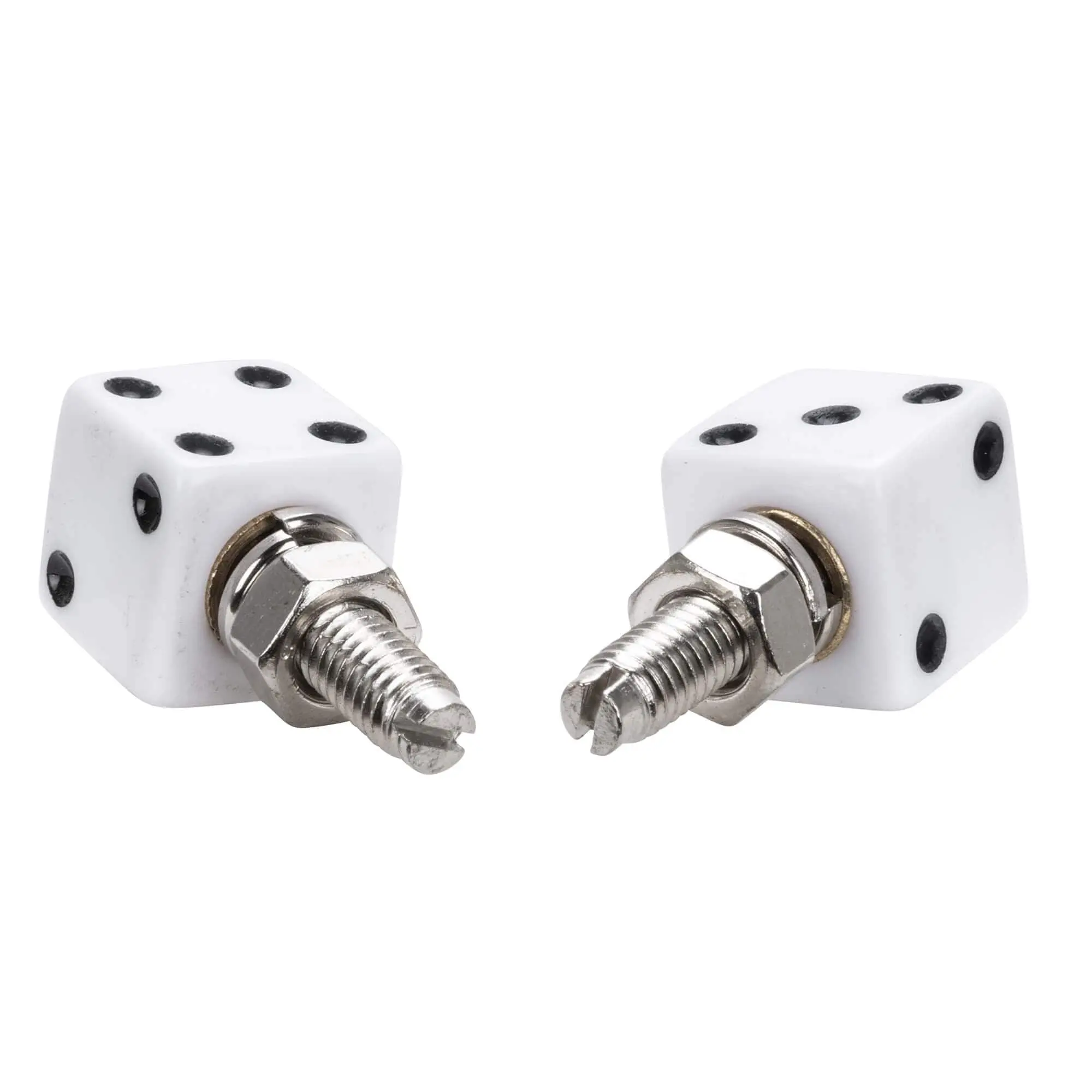Mooneyes Dice License Plate Bolts - White - Image 3