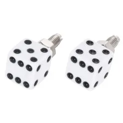 Mooneyes Dice License Plate Bolts - White