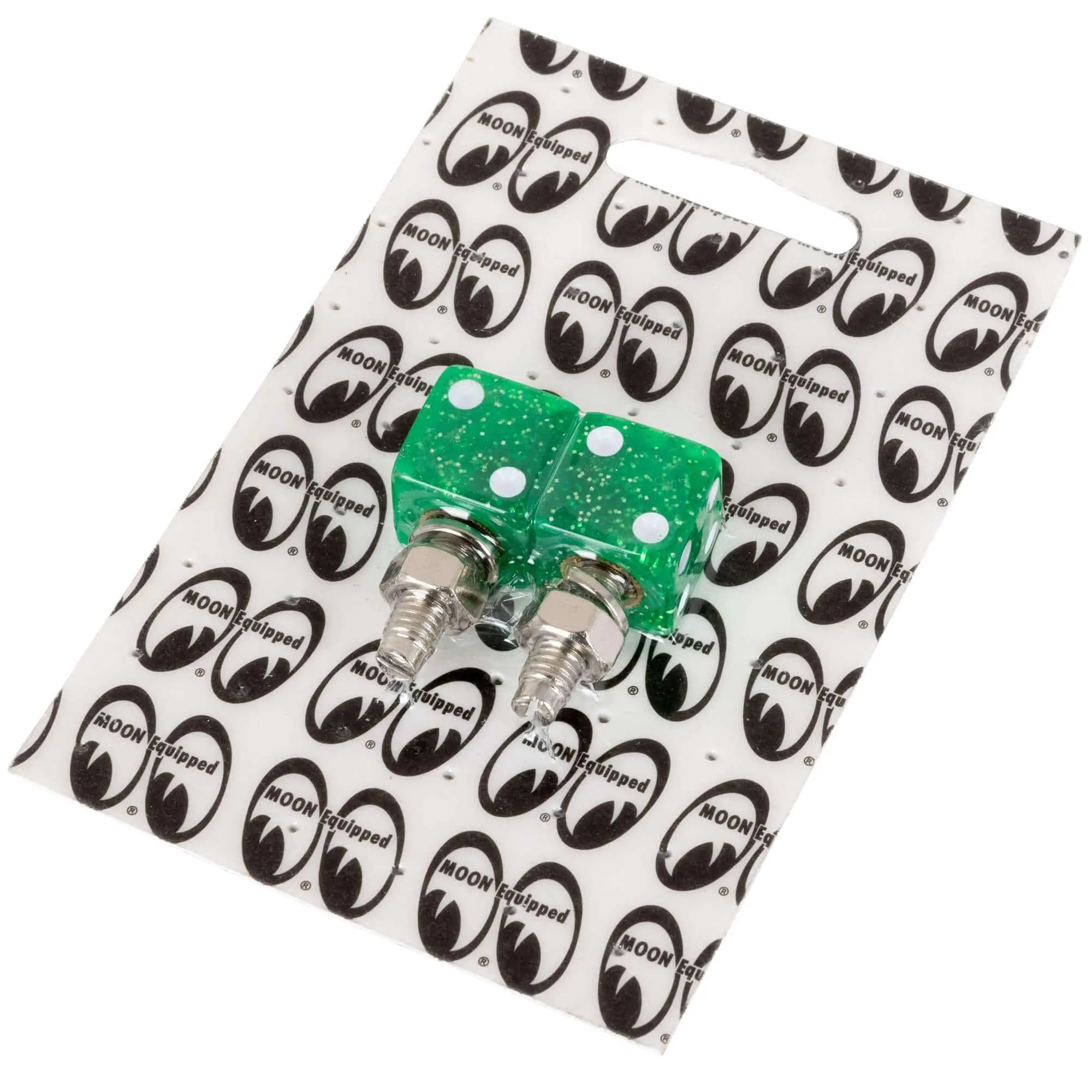 Mooneyes Glitter Dice License Plate Bolts - Green - Image 2