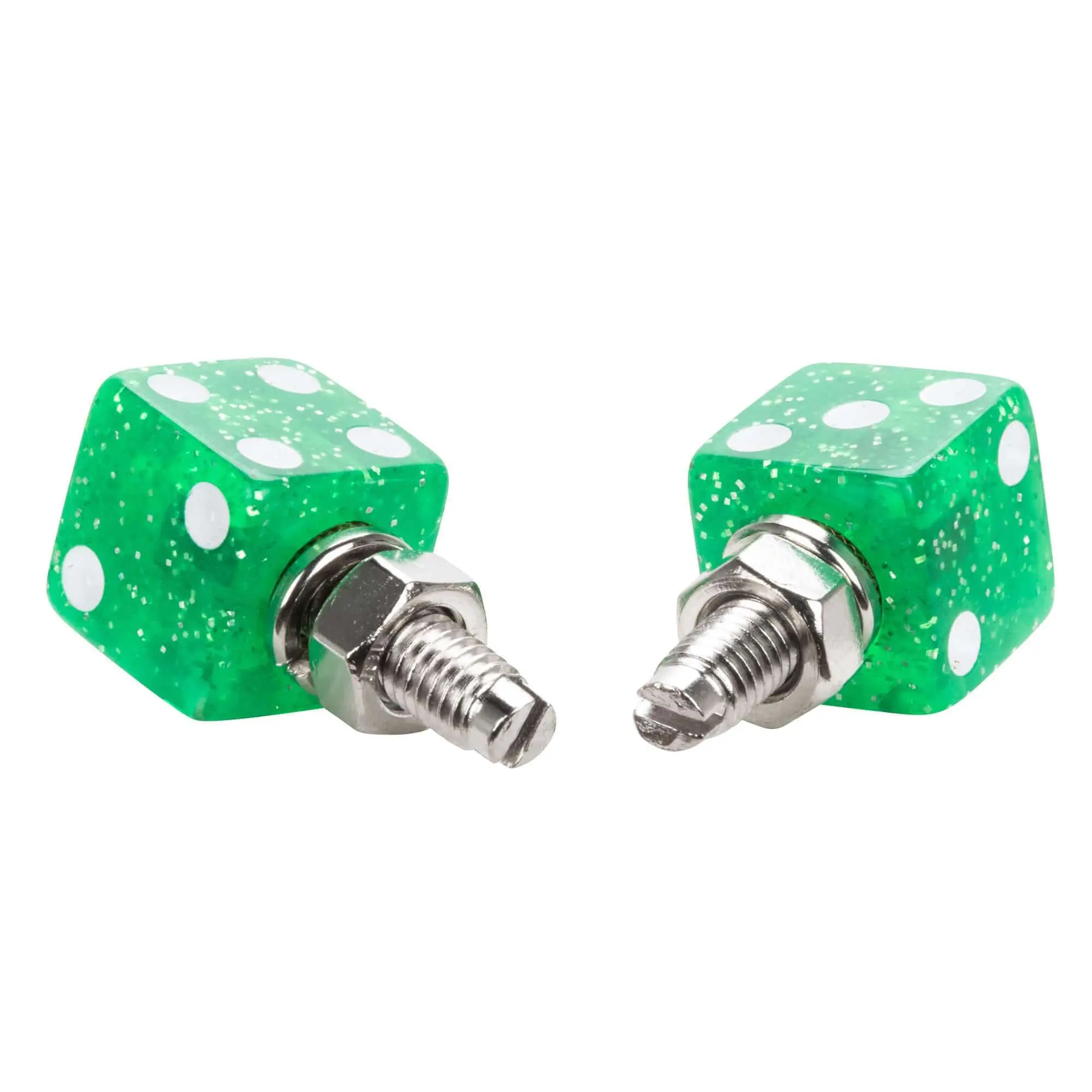 Mooneyes Glitter Dice License Plate Bolts - Green - Image 3