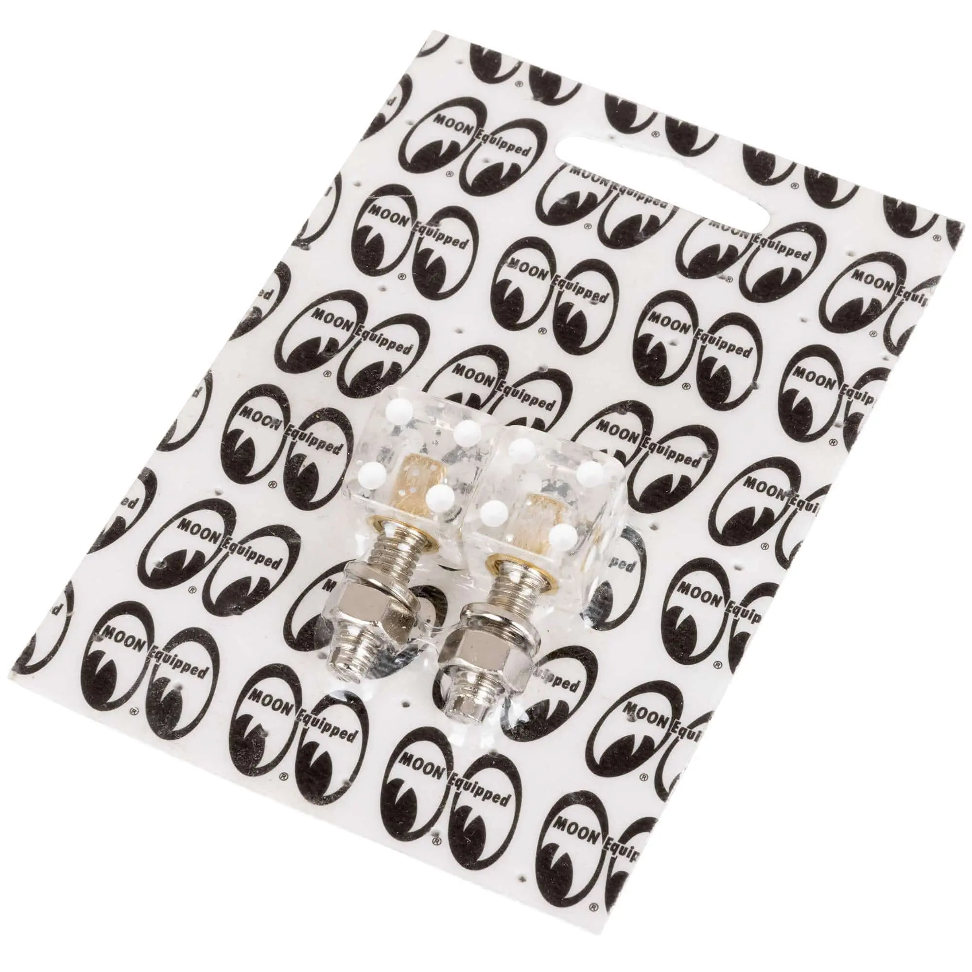 Mooneyes Glitter Dice License Plate Bolts - Clear - Image 2