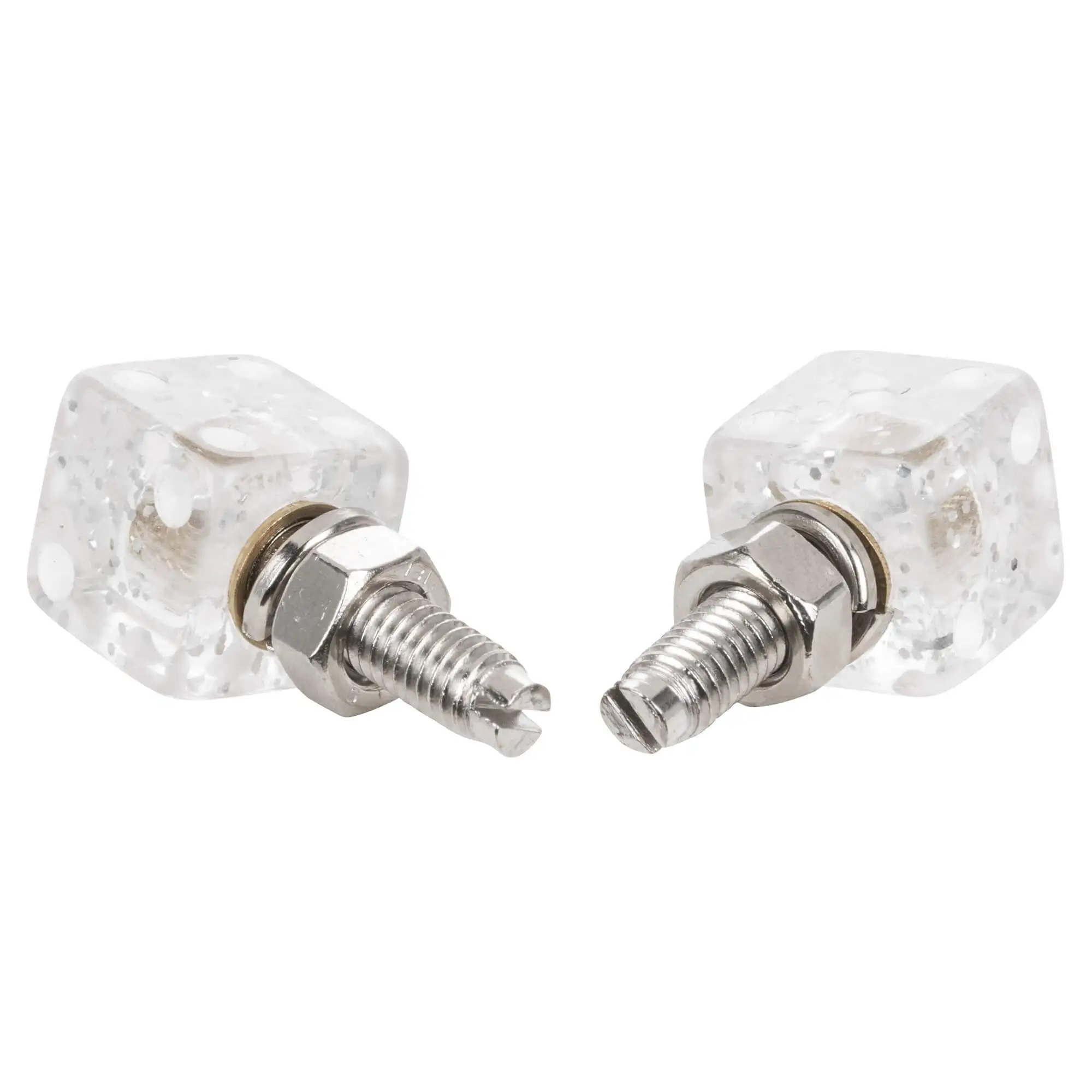 Mooneyes Glitter Dice License Plate Bolts - Clear - Image 3