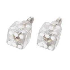 Mooneyes Glitter Dice License Plate Bolts - Clear