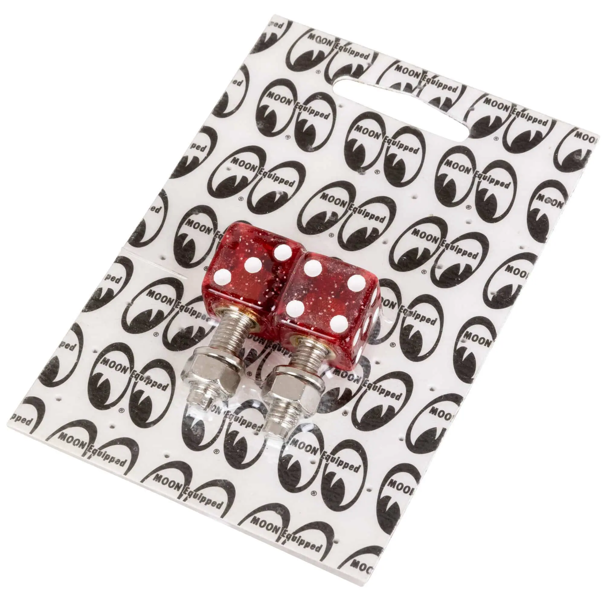 Mooneyes Glitter Dice License Plate Bolts - Red - Image 2