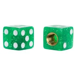 Mooneyes Glitter Dice Air Valve Caps - Green