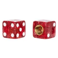 Mooneyes Glitter Dice Air Valve Caps - Red