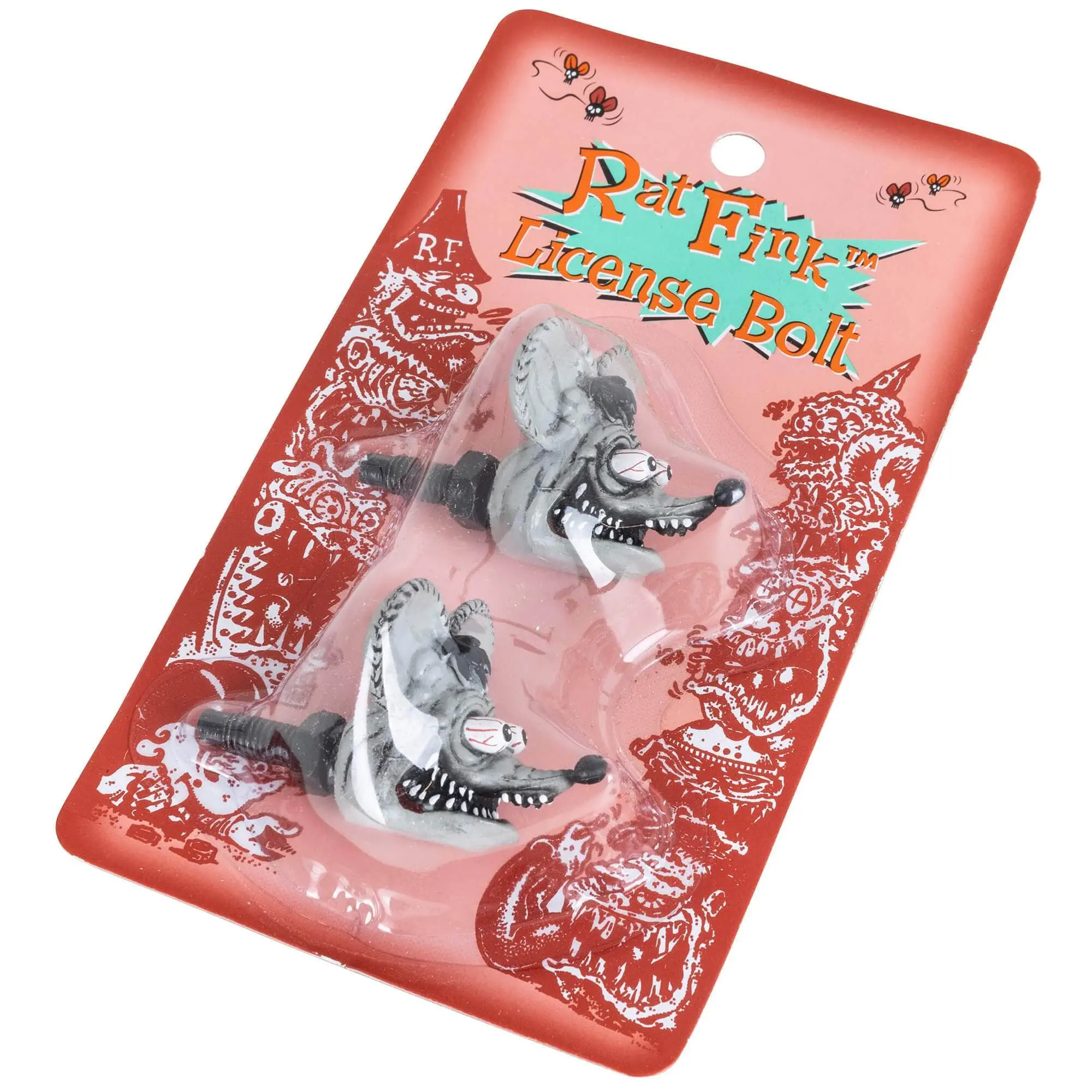 Mooneyes Rat Fink Head License Plate Bolts - Gray - Image 3