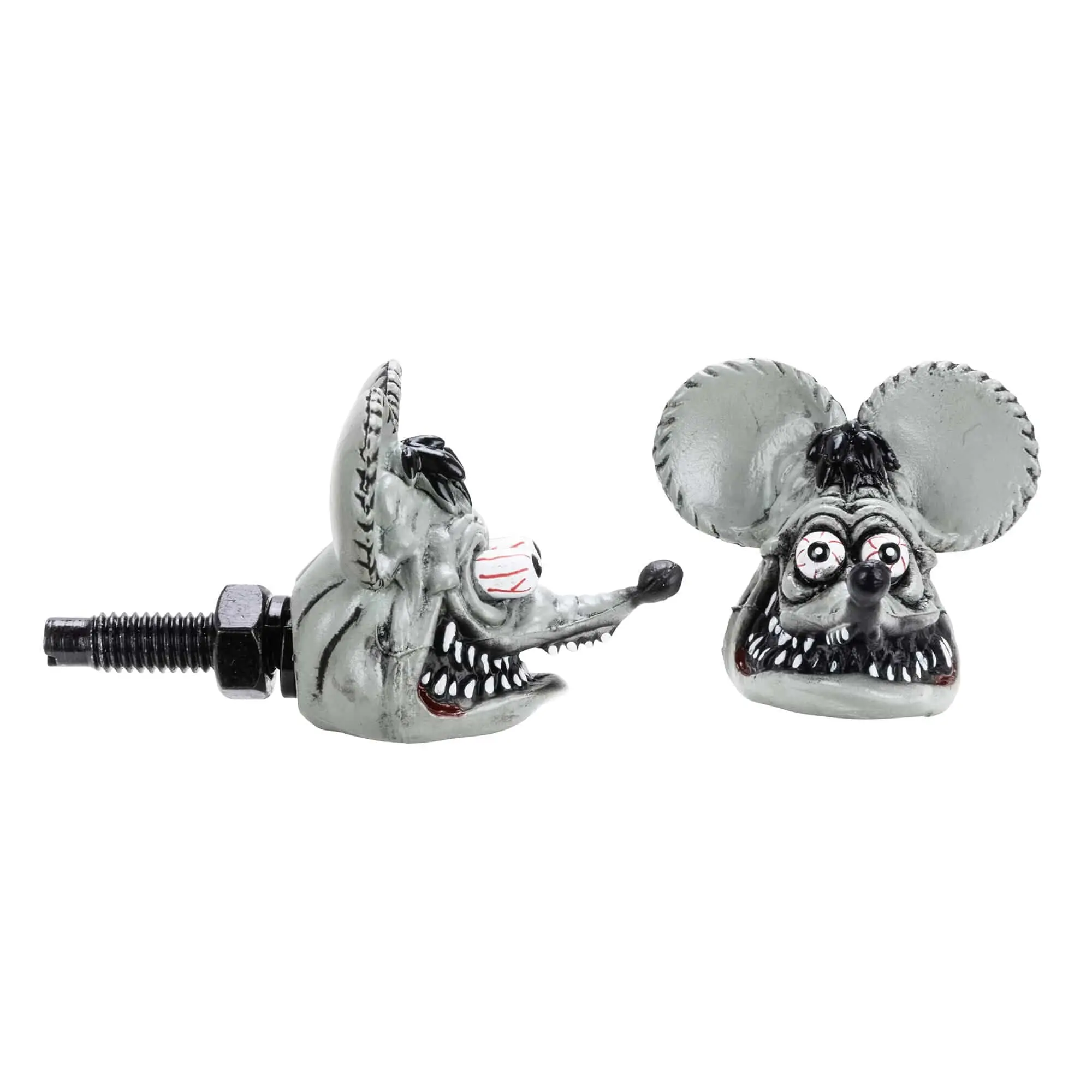 Mooneyes Rat Fink Head License Plate Bolts - Gray - Image 2
