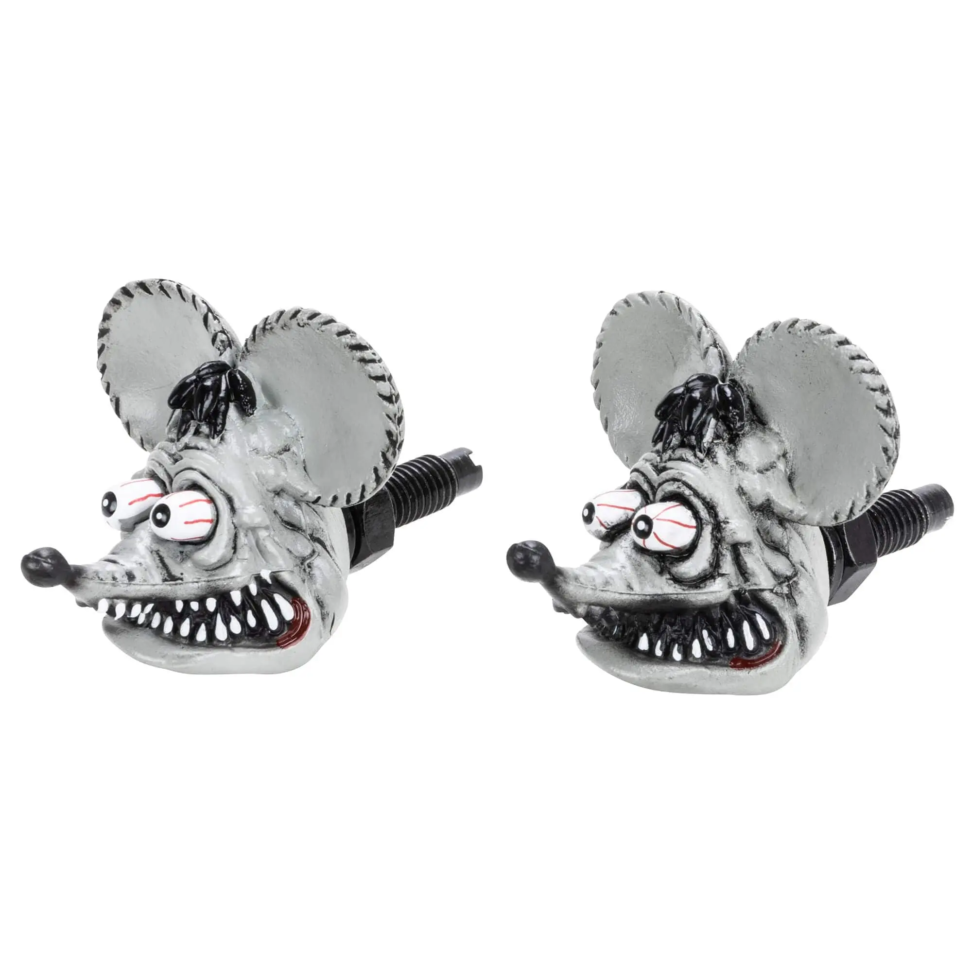 Mooneyes Rat Fink Head License Plate Bolts - Gray