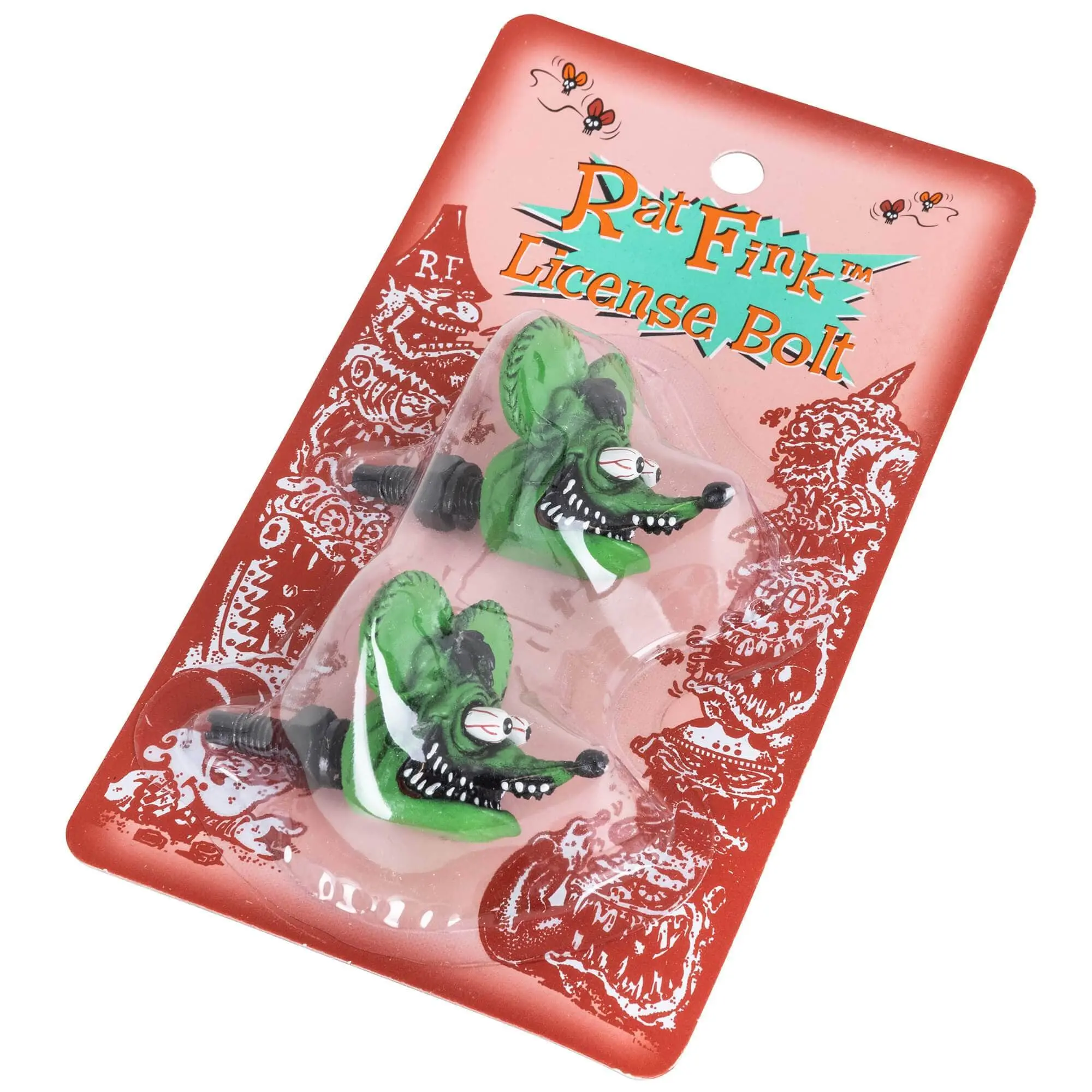 Mooneyes Rat Fink Head License Plate Bolts - Green - Image 3