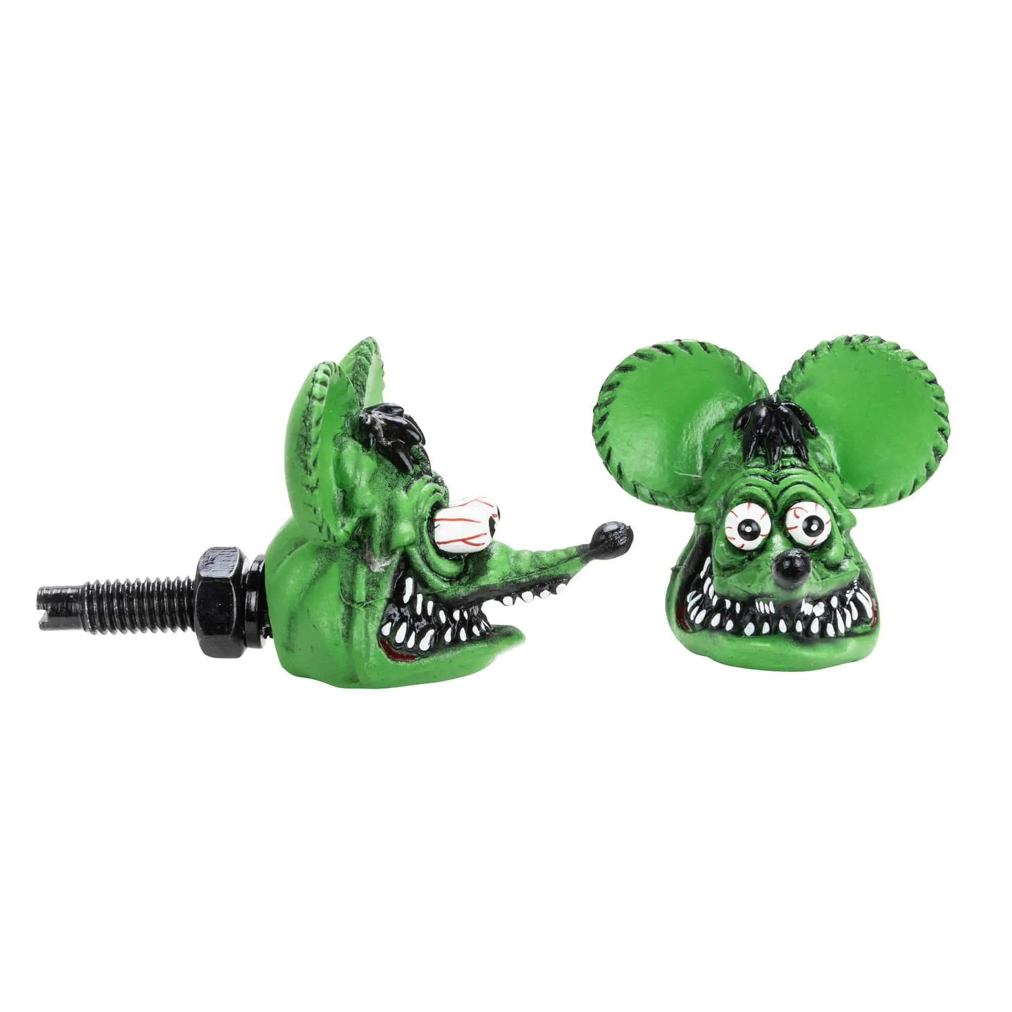 Mooneyes Rat Fink Head License Plate Bolts - Green - Image 2