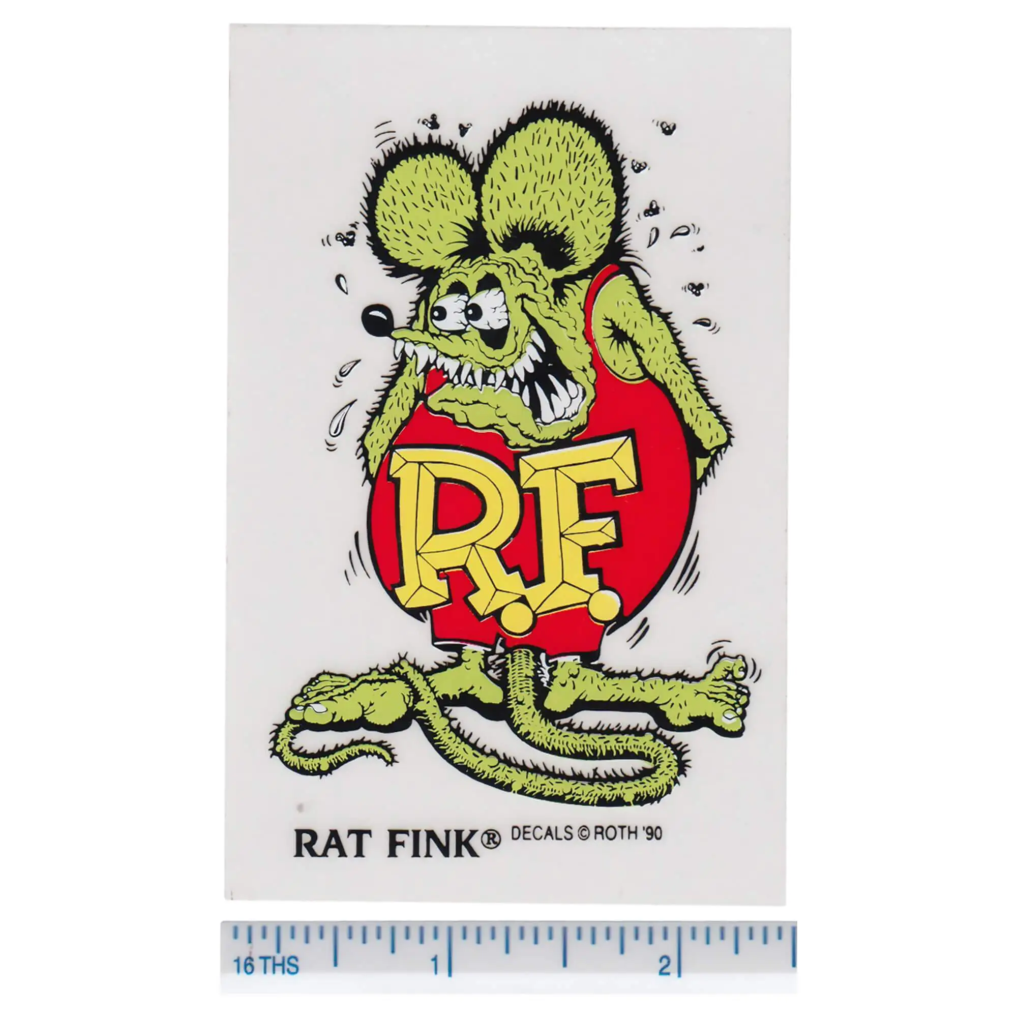 Mooneyes Rat Fink Standing Sticker - Green - Image 2