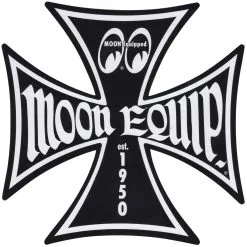 Mooneyes Maltese Iron Cross Sticker - Large - Black