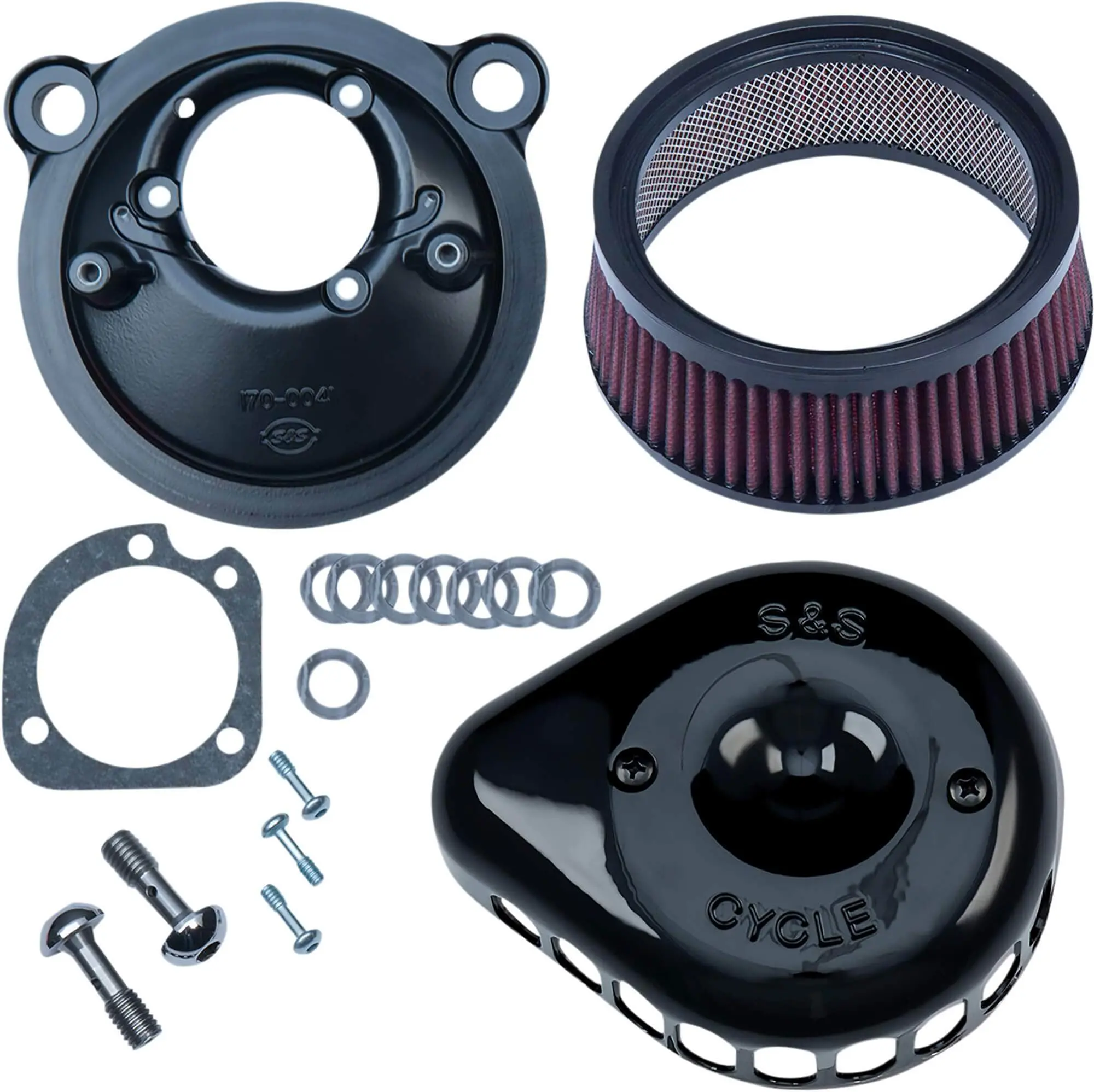 S&S Cycle Mini Teardrop Stealth Air Cleaner - Black - 2007-Up Harley-Davidson Sportster XL