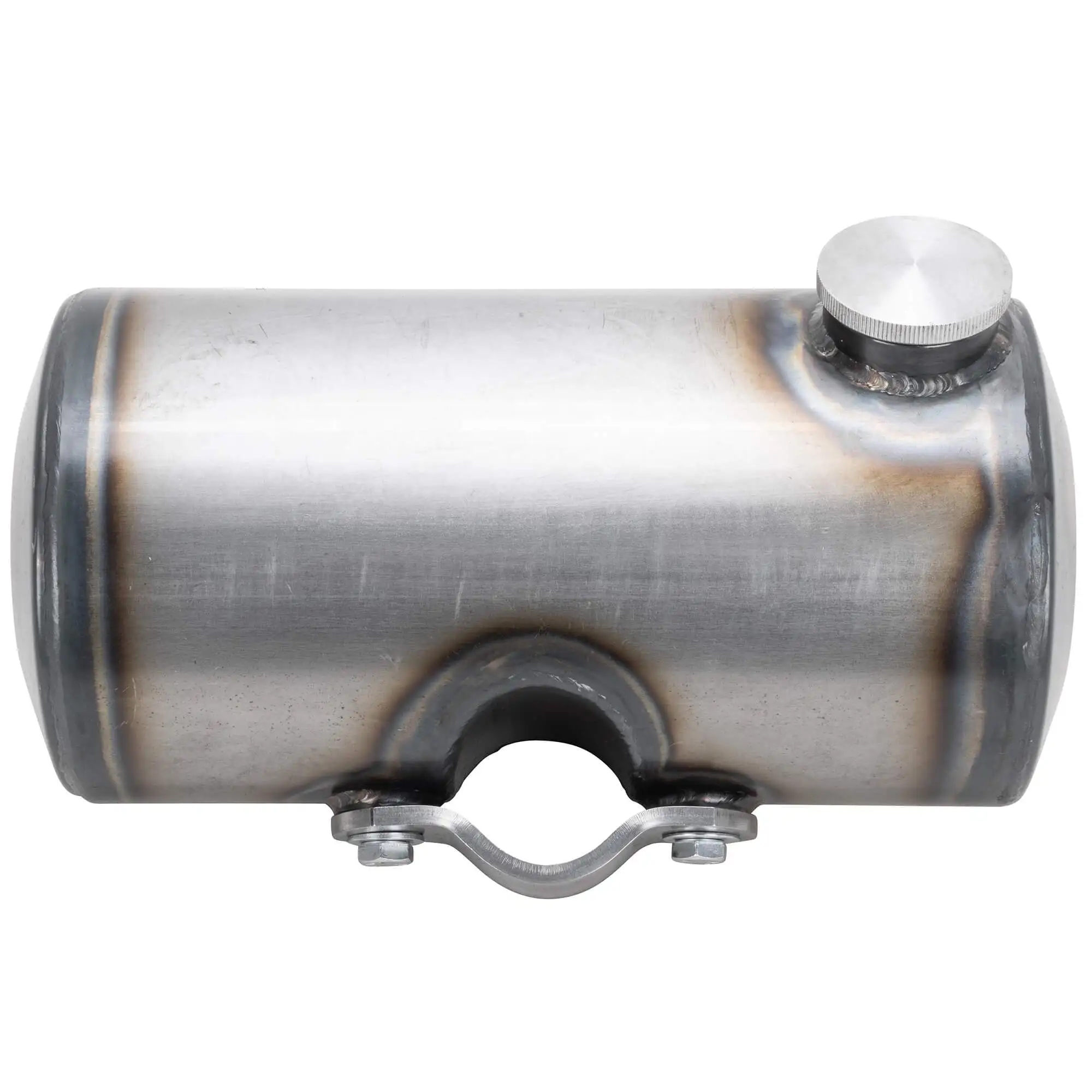 Dished Clamp-On Steel Motorcycle Oil Tank For Lowbrow Customs Harley Sportster Hardtails - Image 2
